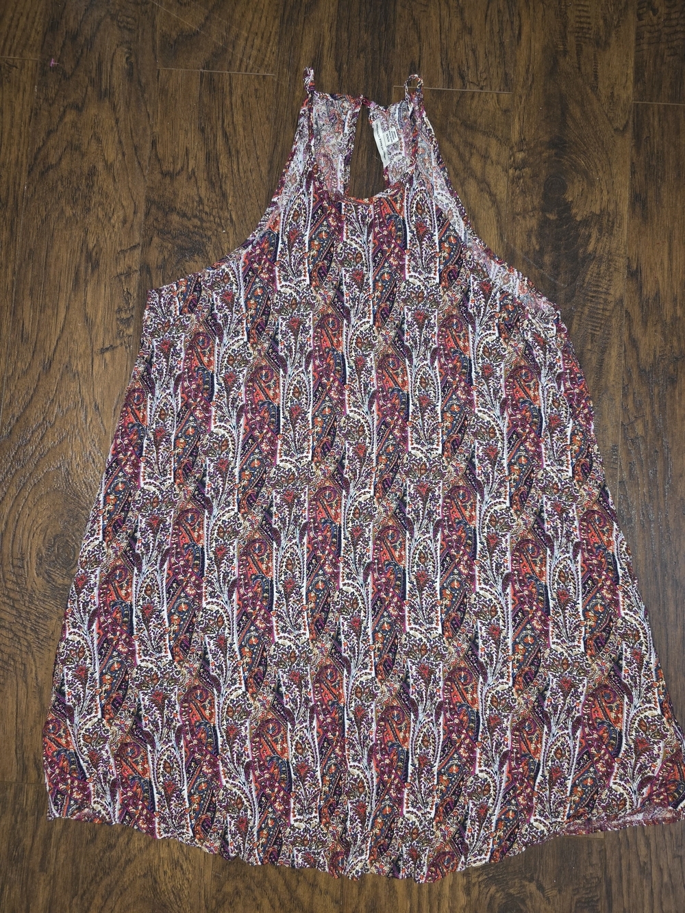 Women’s Red Multi Paisley Halter Top Dress